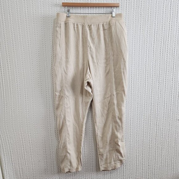 Sonoma Tapered Cropped Ultra Comfort Waistband Pull On Linen Blend Pants Size 3X - Picture 4 of 13